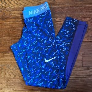 Blue Nike Pro Leggings
